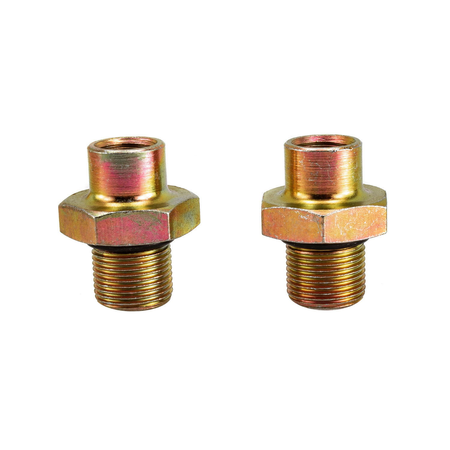 2PCS Transmission Oil Cooler Connector Steel Male 11/16-20UNF Female 1/2-20UNF