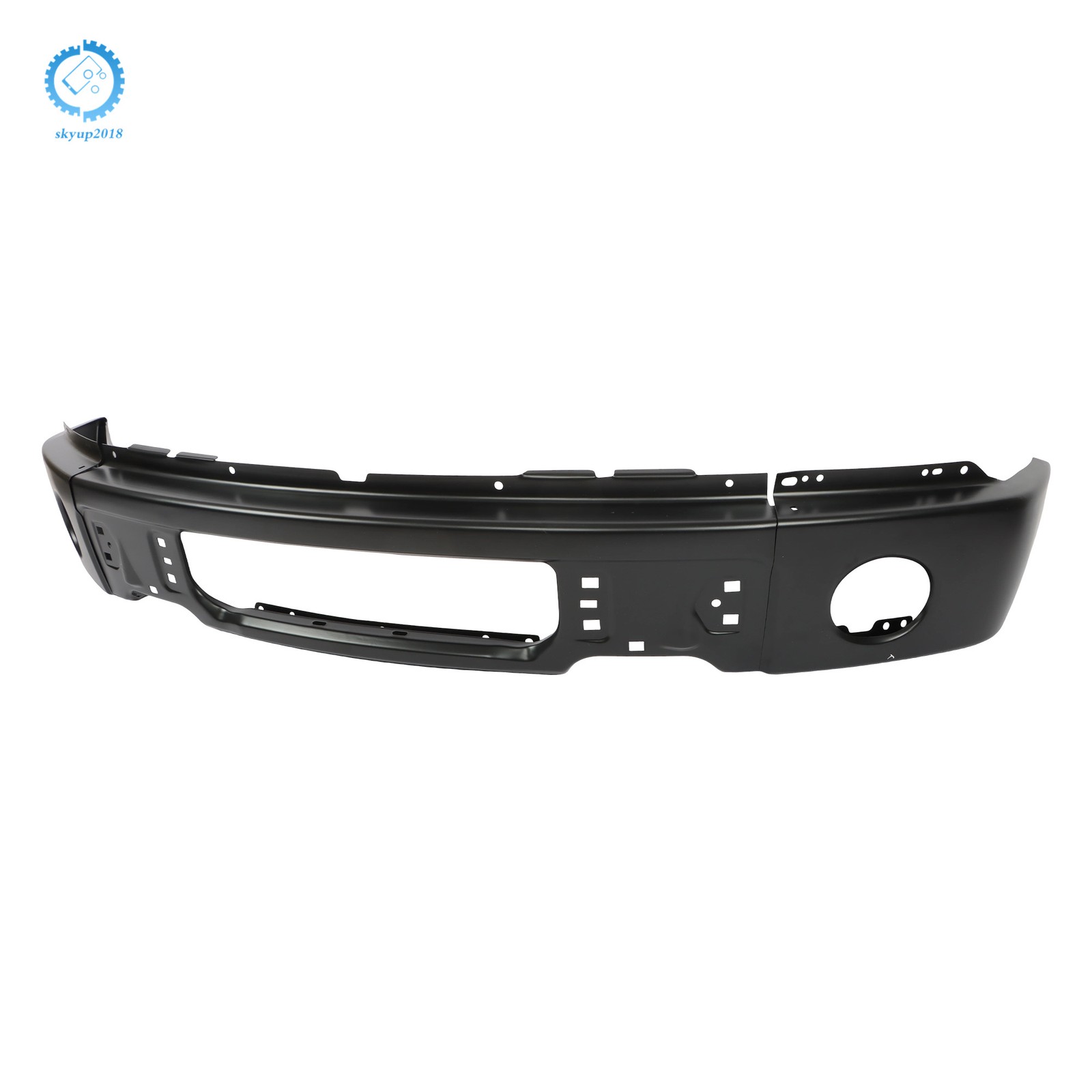 Split-Type For Ford F150 2009-2015 W/ Fog Light Hole Steel Front Bumper Black