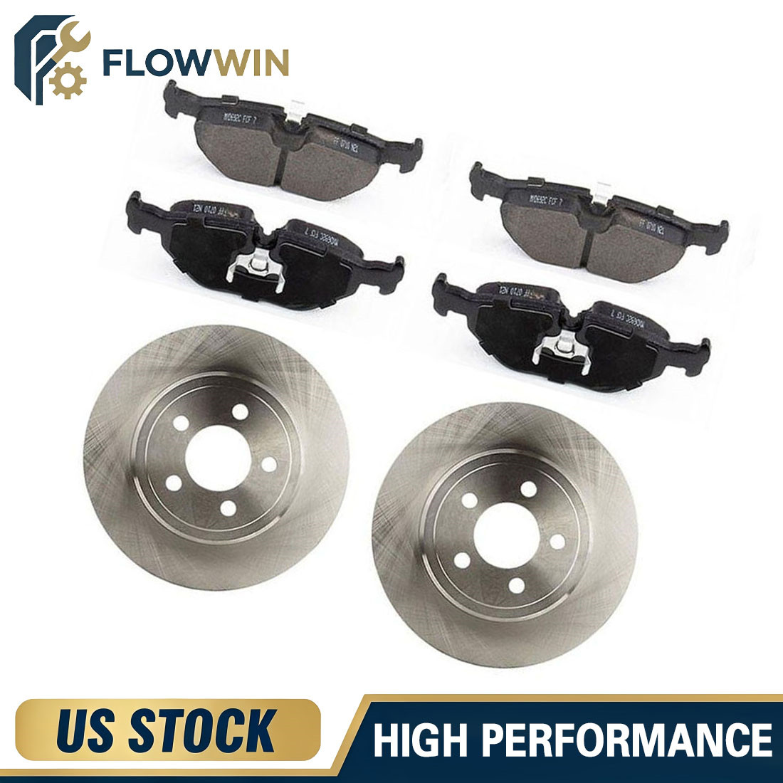 Rear Brake Rotors Ceramic Brake Pads for BMW 318i 1.9L 1.8L BMW 318is 1.9L 1.8L