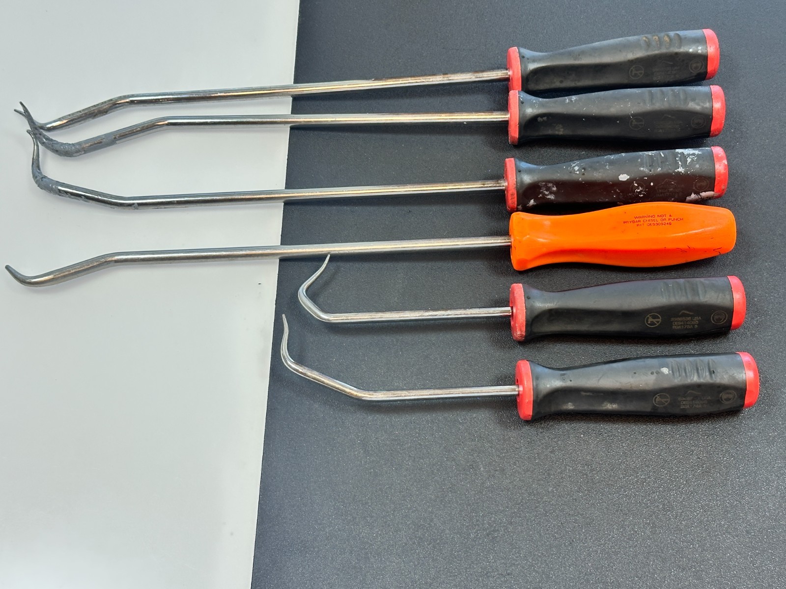 ?? Snap-on Tools USA 6pc RED Soft Soft Grip Radiator Hose Pick Set, (1) Orange