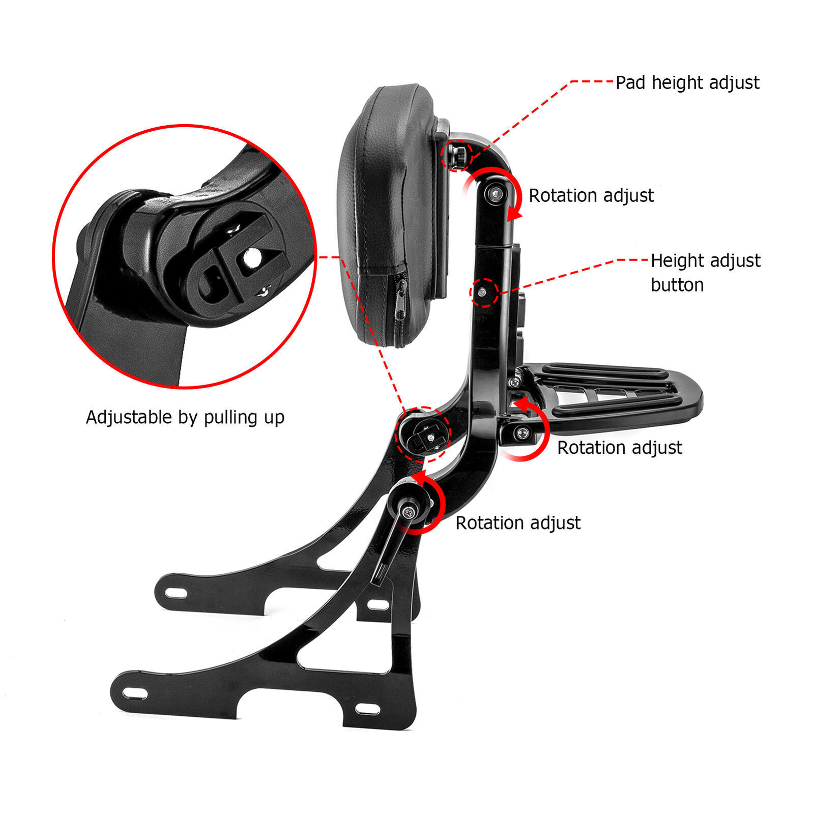 Multi-Purpose Backrest Sissy Bar For Harley Sportster 883 1200 Iron 2004-2024
