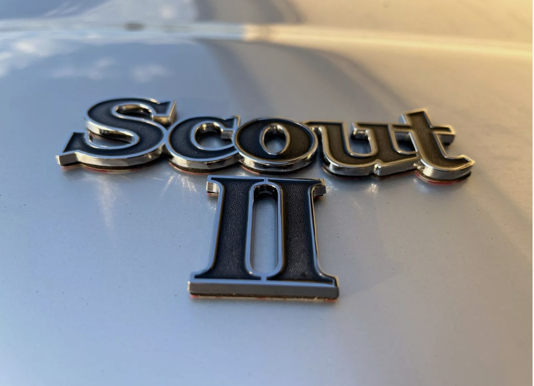INTERNATIONAL SCOUT II CAR EMBLEM Metal Badge HI Scout etc