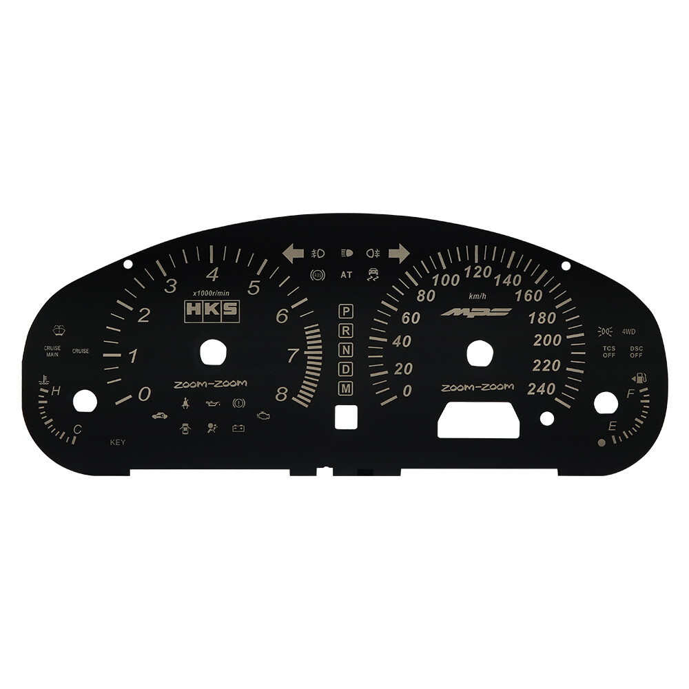 Gauge Face for Mazda 6 ZOOM-ZOOM HKS+MPS Instrument Cluster 240KM/H Black