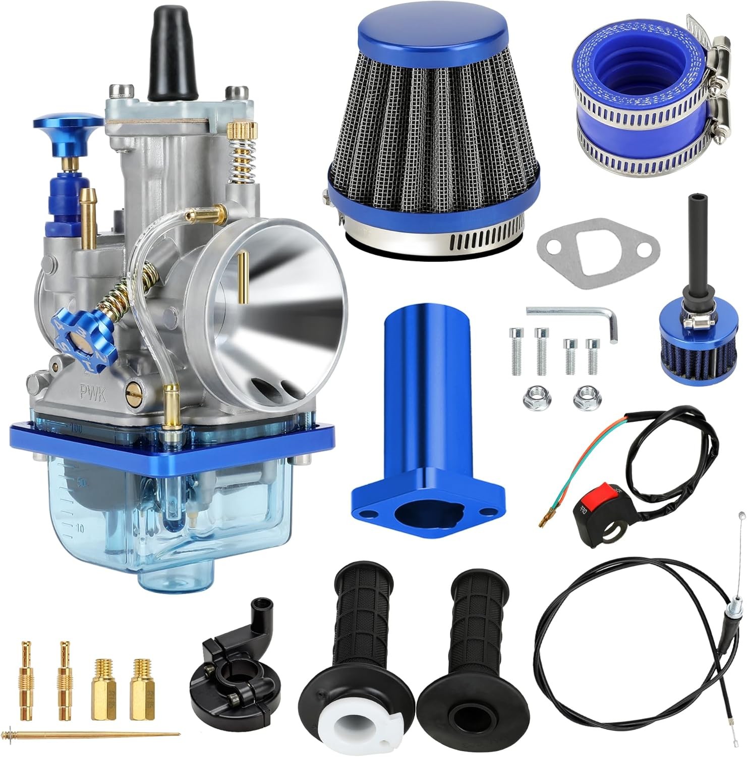 Blue PWK 24mm Carburetor Air Filter Throttle Kit For CT200U BT200X GX160 Go Kart
