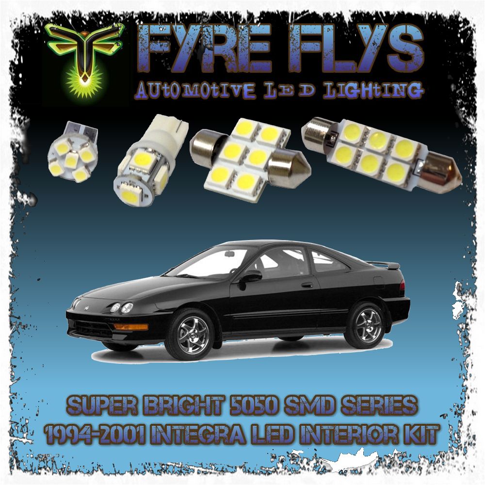 White LED interior lights package kit for 1994-2001 Integra6 pcs 5050 series SMD
