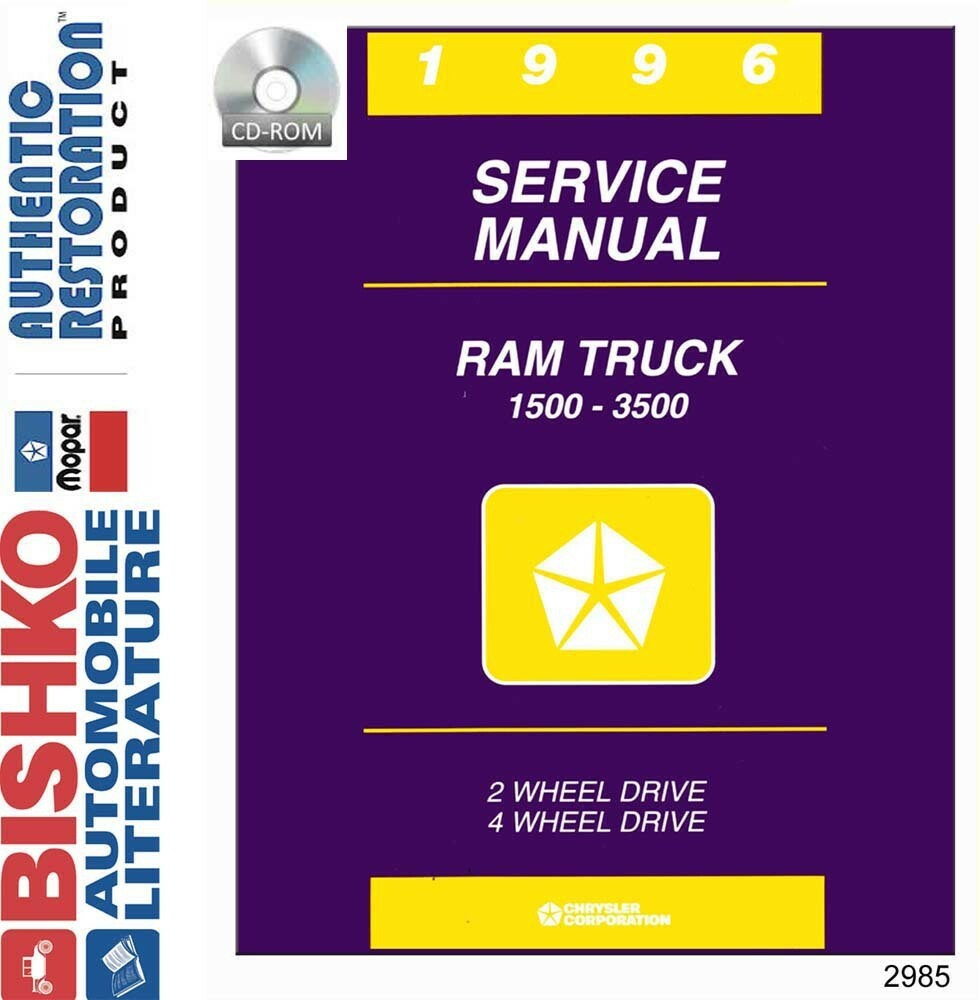 1996 Dodge Ram Truck Shop Service Repair Manual CD Engine Drivetrain Electrical