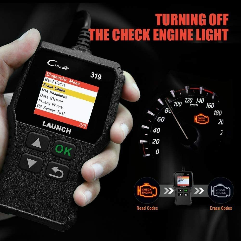 LAUNCH CR319 OBD Scanner OBD2 Code Reader Car Check Engine Fault Diagnostic Tool