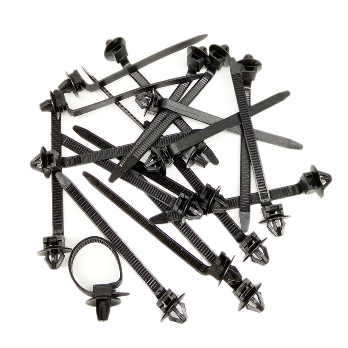50x Push Mount Cable Ties Car Hose Wire Fastener Clips Nylon Zip Strap Fixing