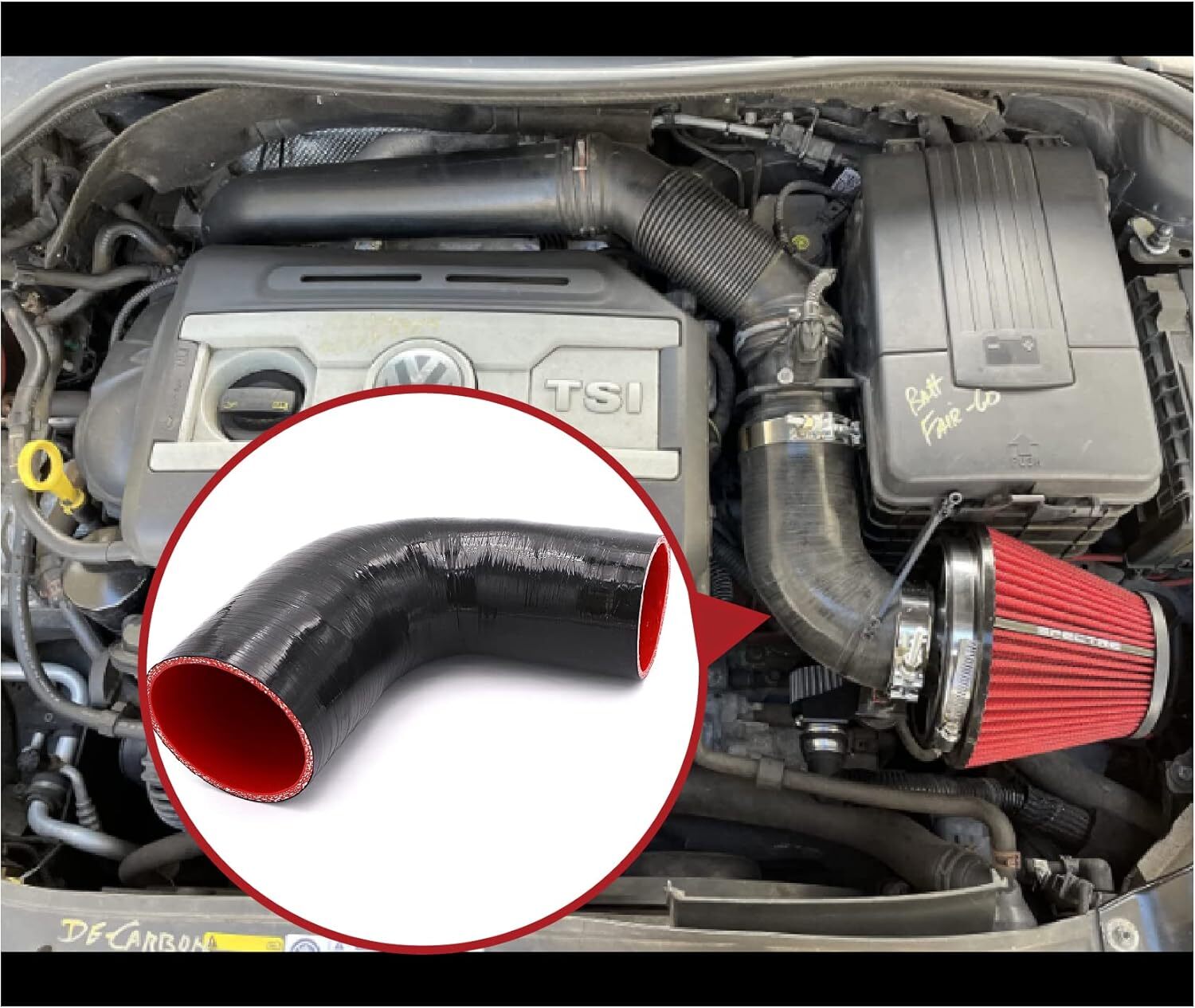 3 inch 90 Degree Elbow Silicone Hose Pipe Intercooler Coupler Turbo Black Red 3″