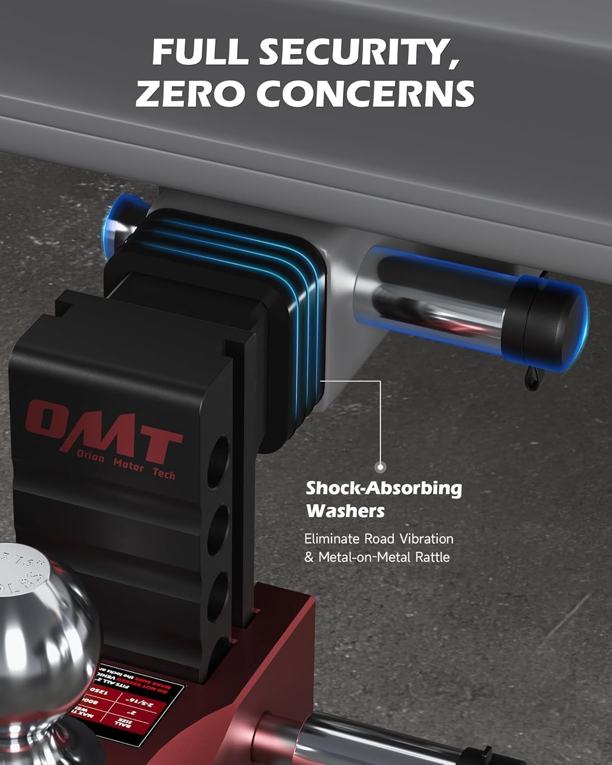 Adjustable Hitch 2″ Receiver 6″ Drop/Rise Dual Ball 8000-12500 Lb GTW
