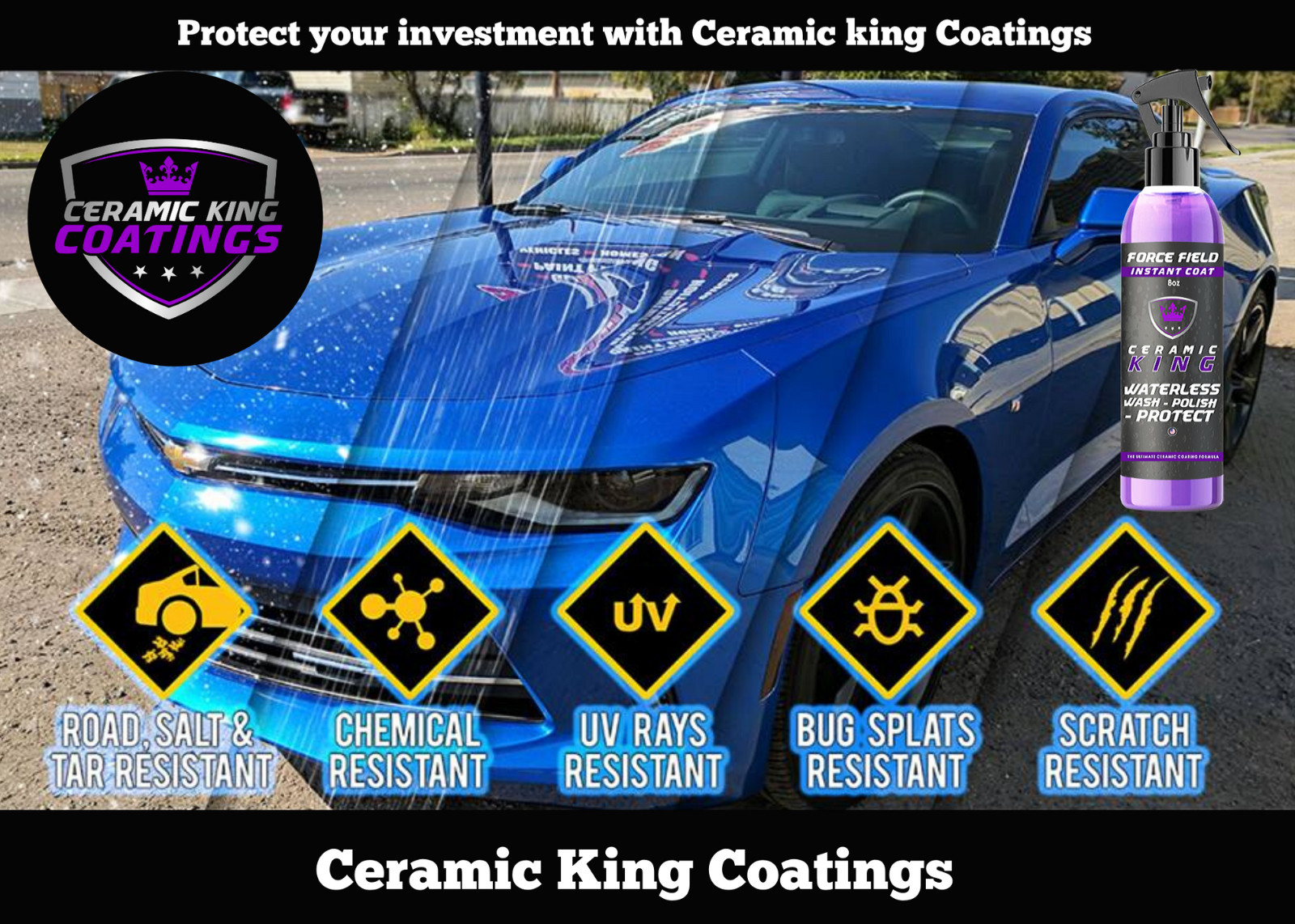FORCE FIELD NANO CERAMIC CAR COATING SPRAY PRO PAINT SEALANT CAR POLISH WAX