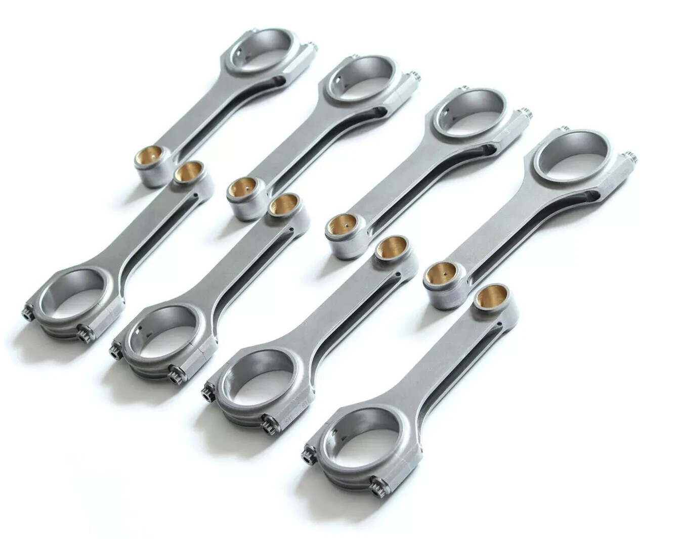 4340 H Beam Connecting Rods 5.700″ 2.100″ .927″ Bronze Bush Floating For SBC 350