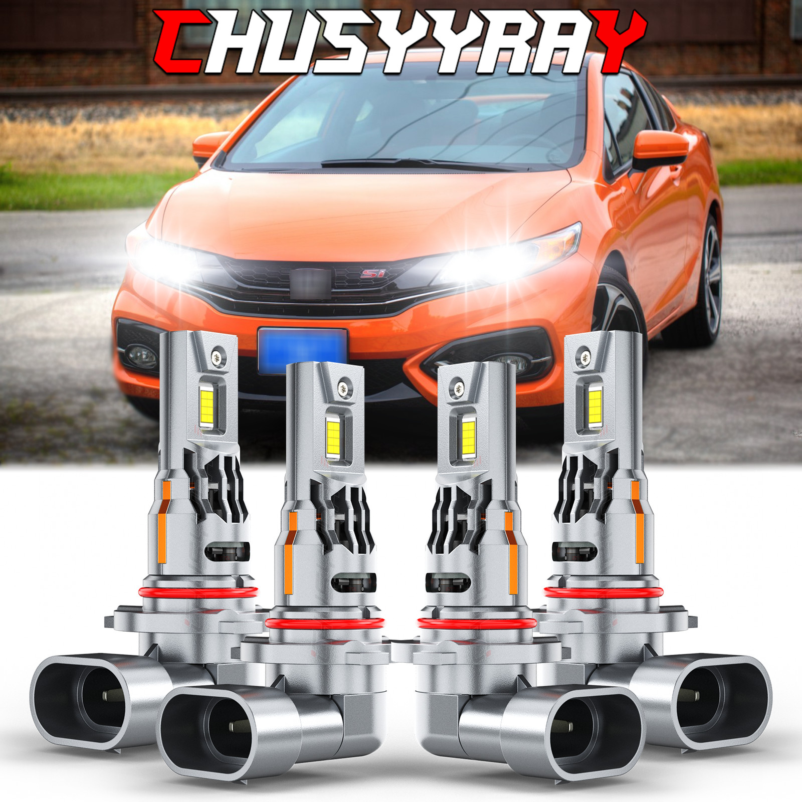 For Honda Civic Coupe 2-Door 2006-2013 4PC LED Headlight Hi/t Bulbs Combo