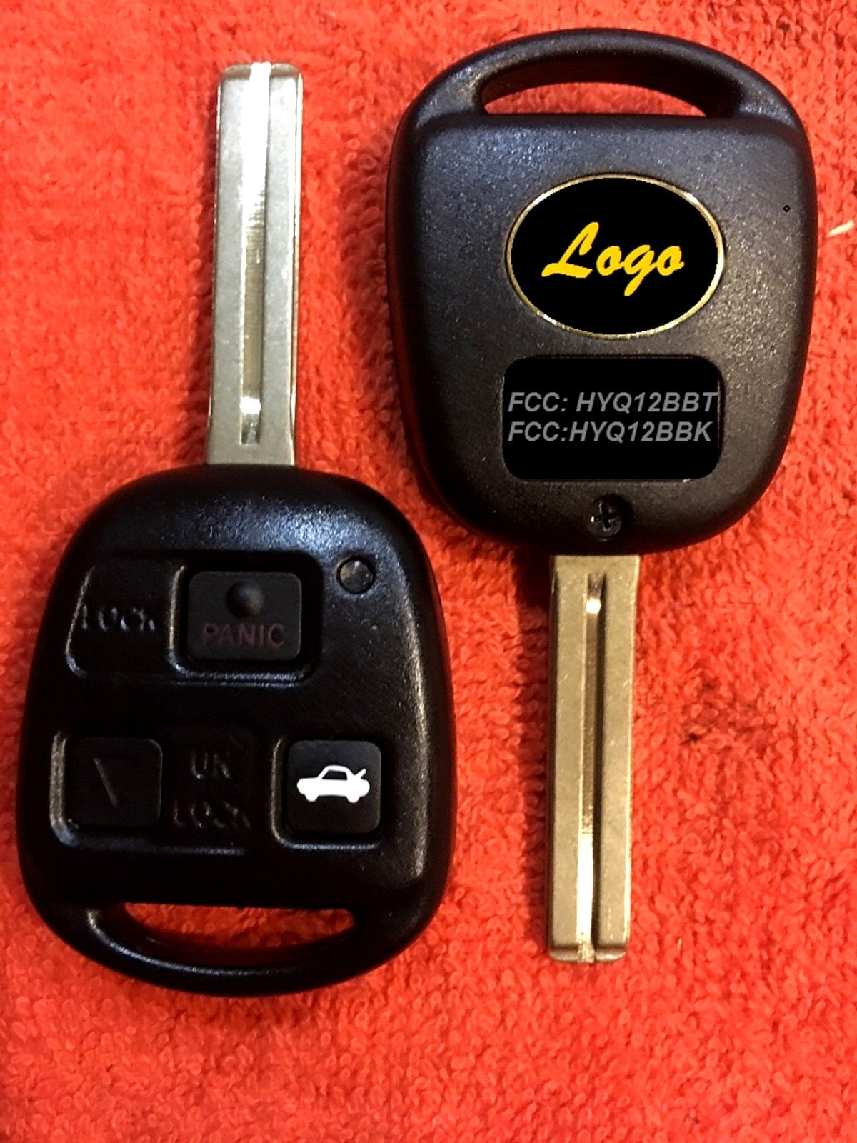 (Blade Cut) REMOTE FOB KEY/S for LEXUS w/4C CHIP, LOGO, & DIY PROGRAMMING INSTR