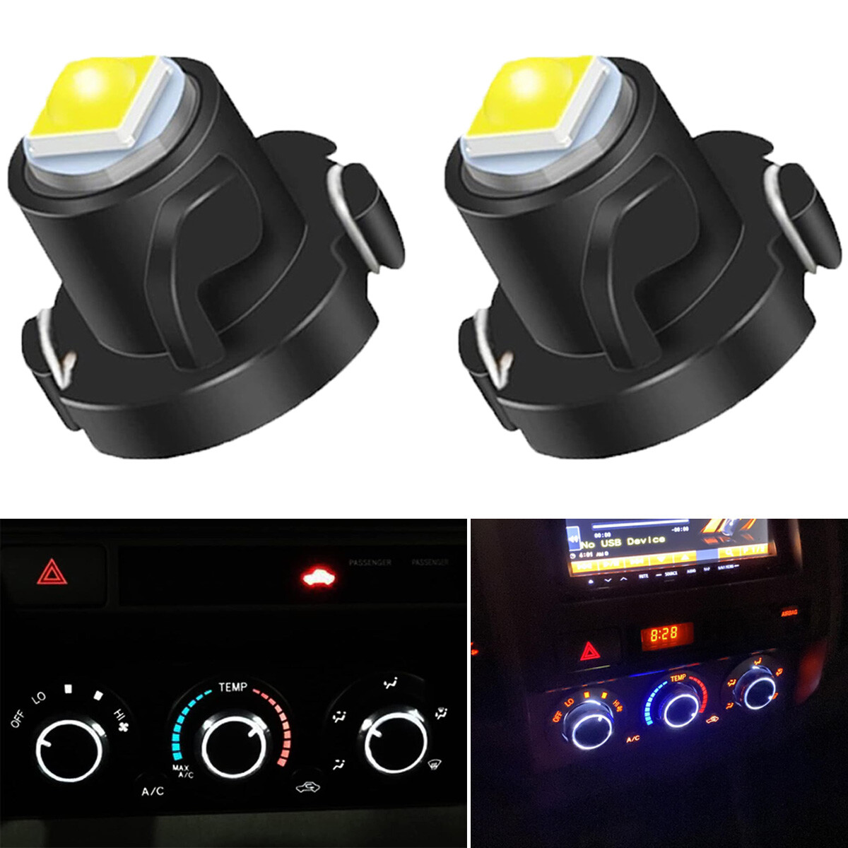 2X Dash Lights Heater A/C Climate Control HVAC LED Bulbs For Toyota Tacoma 05-11