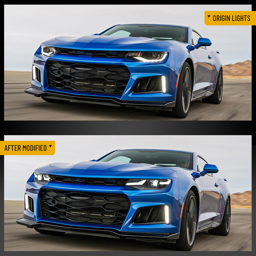 VLAND Projector LED Headlights w/Sequential For 2019-2024 Chevrolet Chevy Camaro