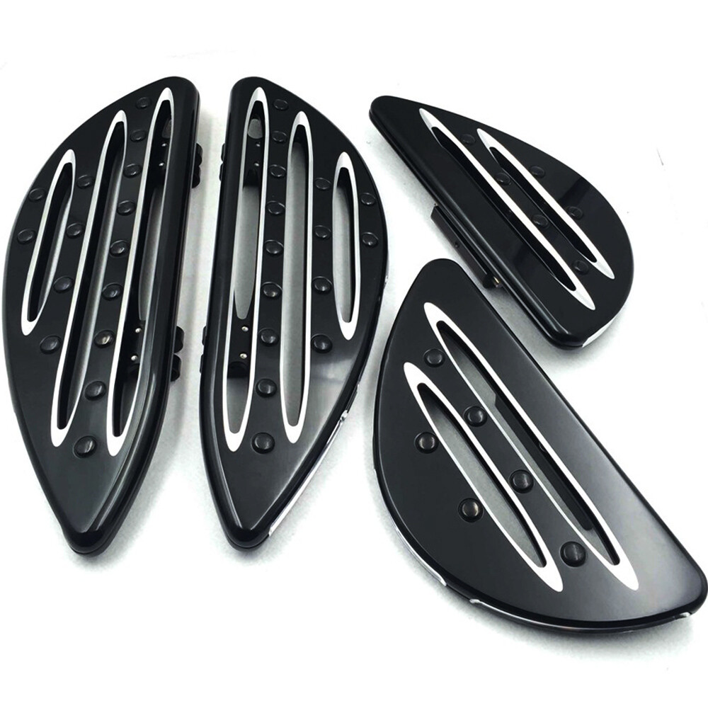 CNC Cut Driver Passenger Stretched Floorboards Fit For Touring Softail Dyna CVO