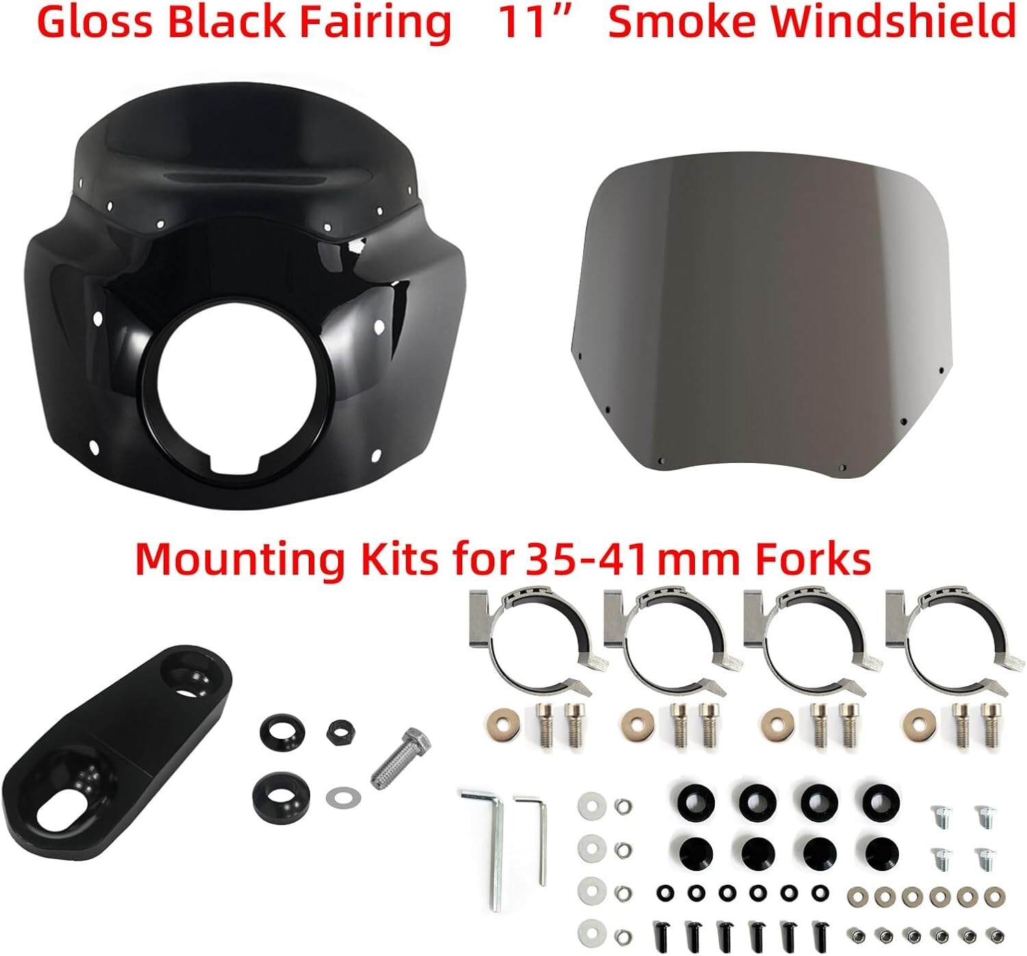 5.75″ Headlight Fairing W/11″ Smoke Windshield For Harley 1986-2015 Sportster