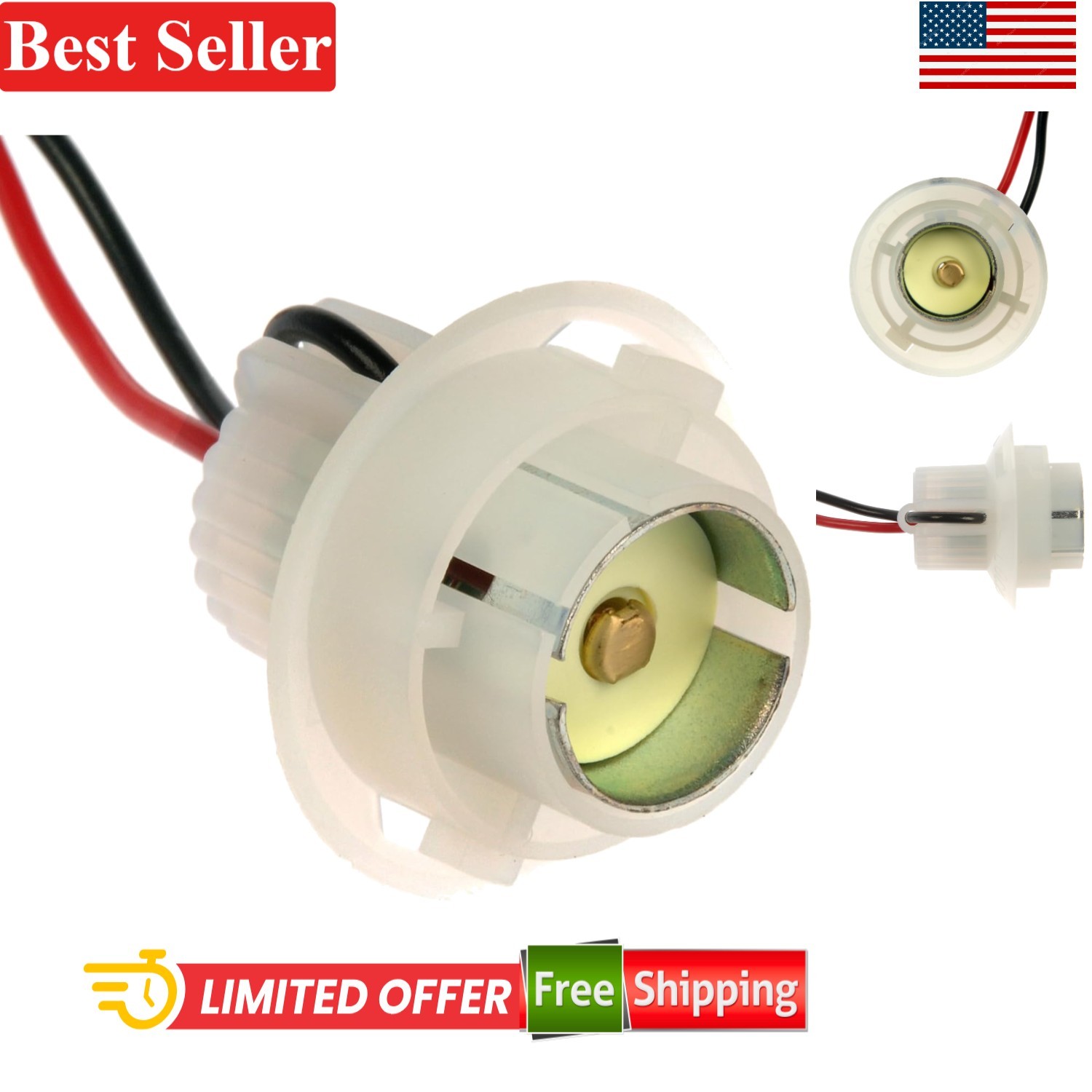 2-Wire Single Contact Import Socket Ceiling Mount Plastic Black or Gray