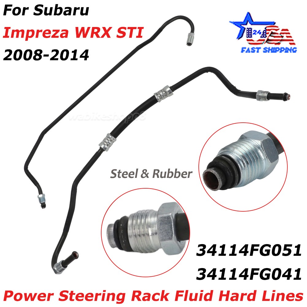 For 2008-2014 Subaru Impreza WRX STI Power Steering Rack Fluid Hard Lines 08-14