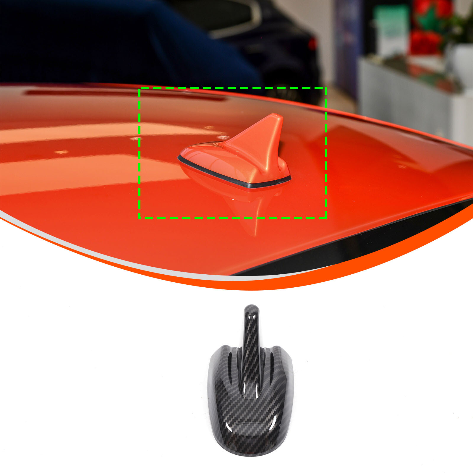 ABS Carbon Fiber Roof Antenna Shark Trim Cover Fits Maserati Ghibli 2014-2021