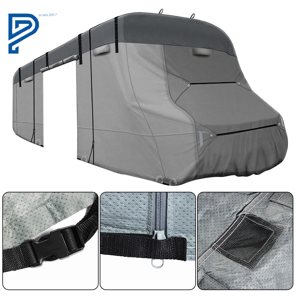 For 26′-29′ Waterproof Class C RV Cover 6-Ply Motorhome Camper Storage GRAY