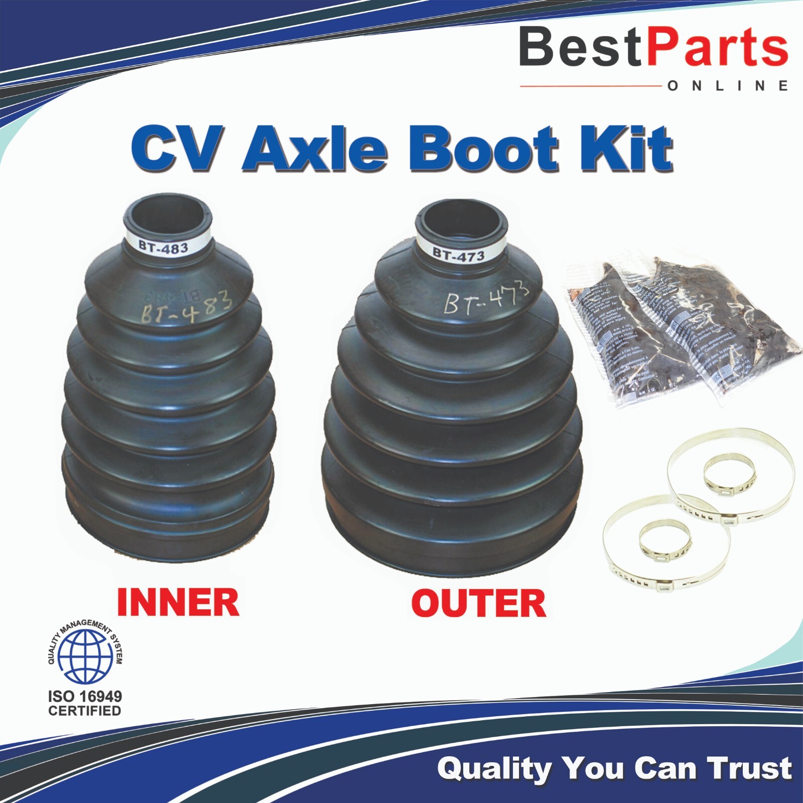 Front CV Axle Boot Kit for CHEVROLET Tahoe 4WD 00-10 All Inner & Outer