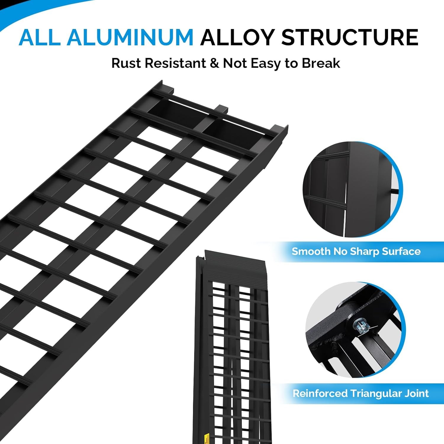 1200lbs 10ft Aluminum Folding Ramps Set of 2 for ATV Pickup Truck Loading