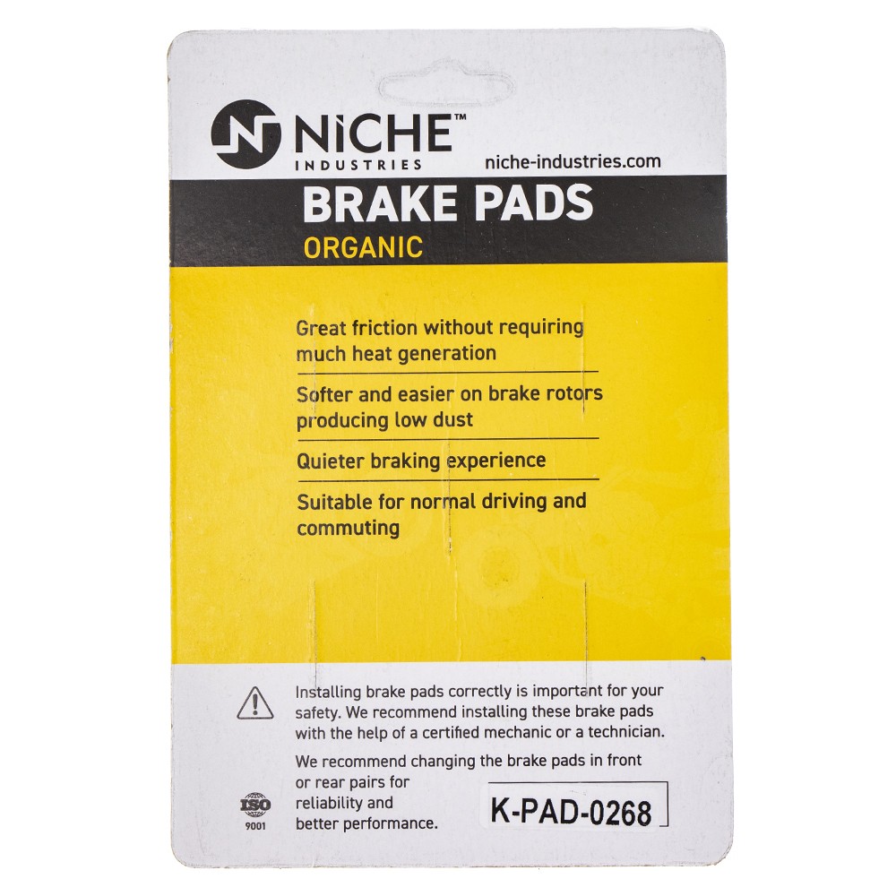 NICHE Brake Pad Set for Harley-Davidson Street Rod 500 750 Front Rear Organic