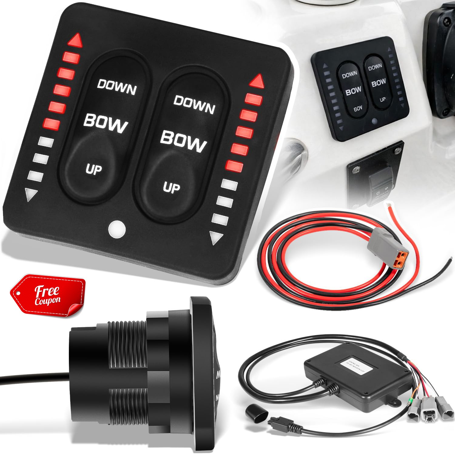 for Lenco 15270-001 Marine Led Tactile Switch Kit W/Pigtail, Single Actuator