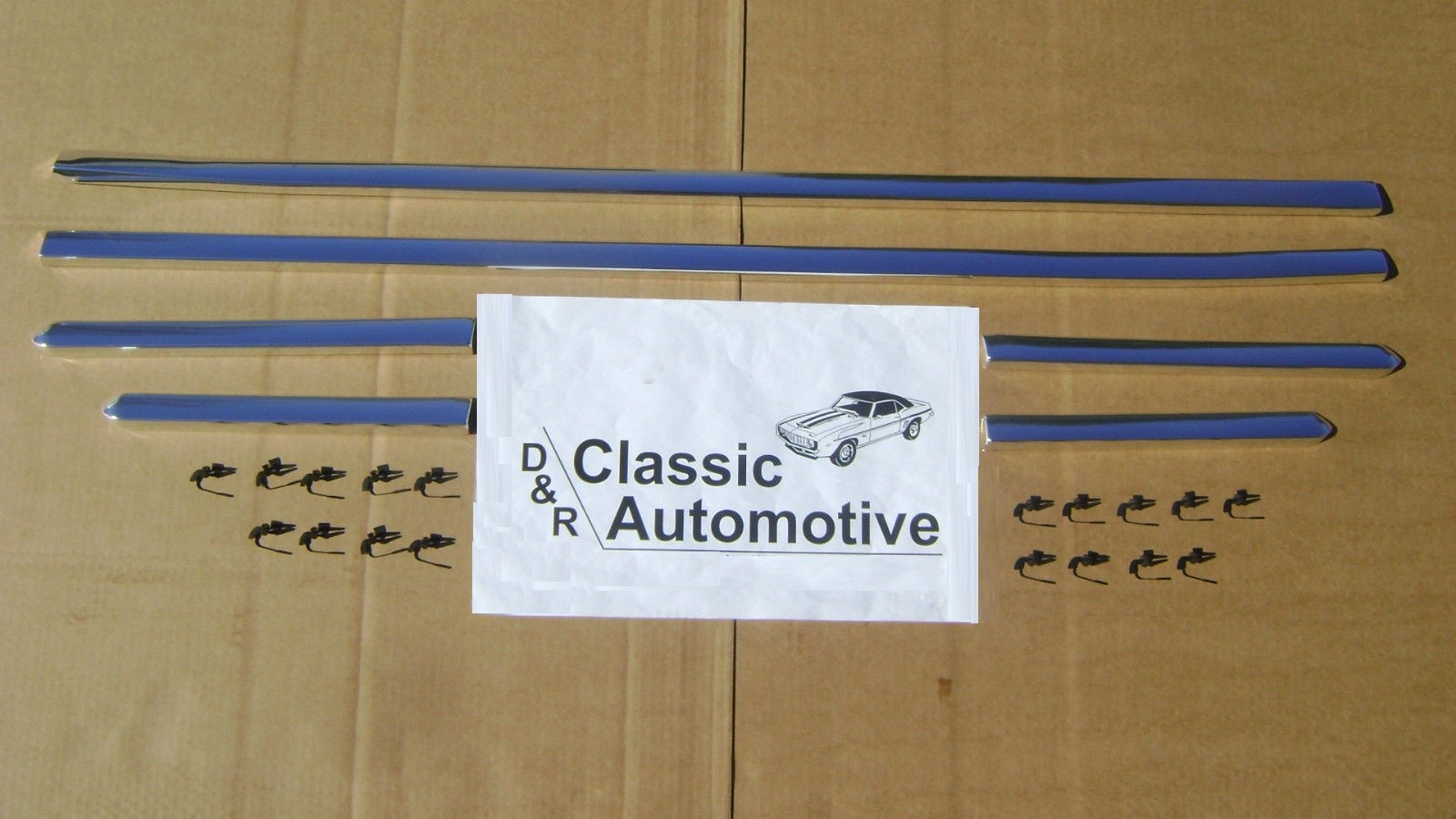 Camaro 68 RS Rally Sport Rocker Molding 6pc Set 1968 with free mounting clips