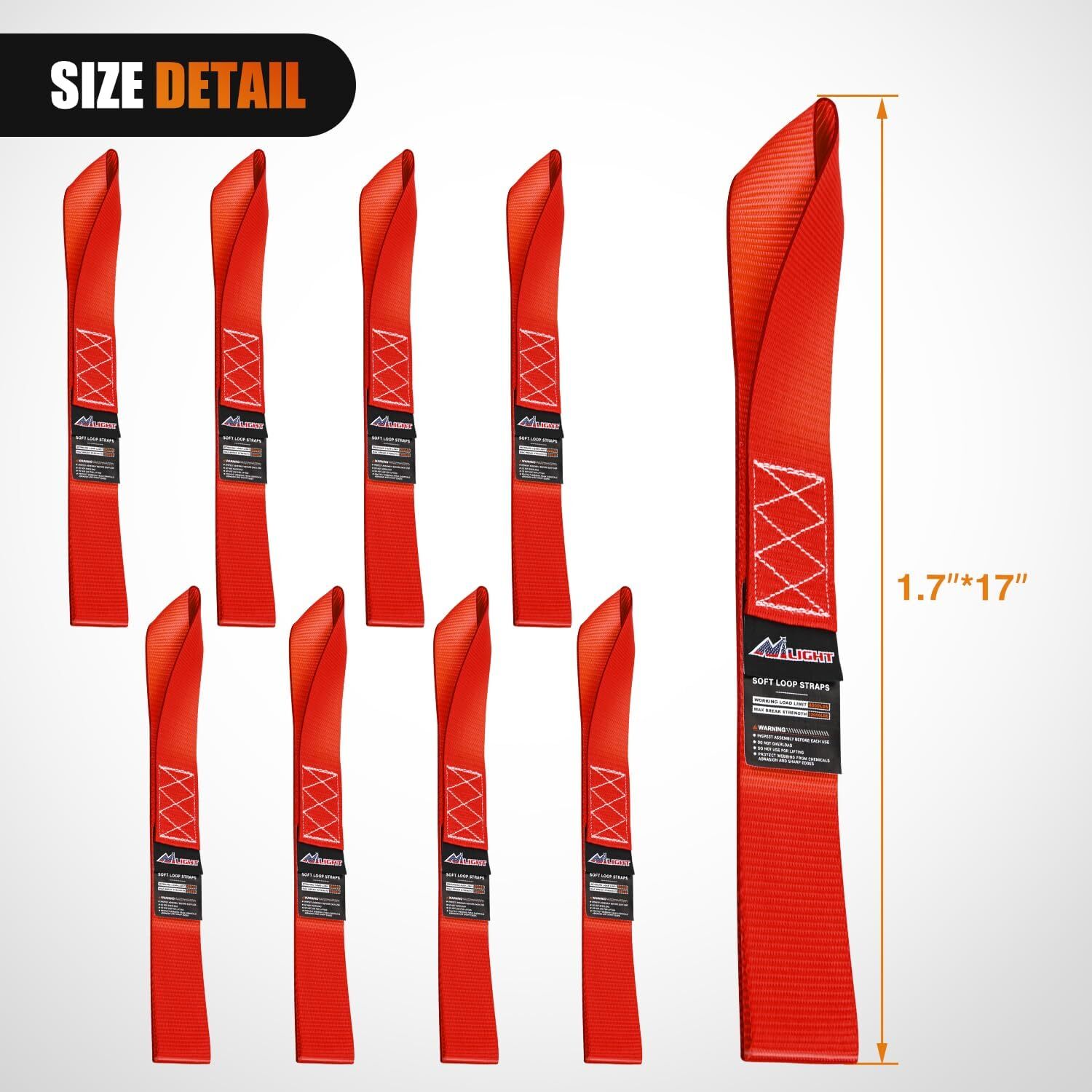 Nilight Soft Loop 1.7????17″ Motorcycle Tie Down Straps Orange Red Yellow Green