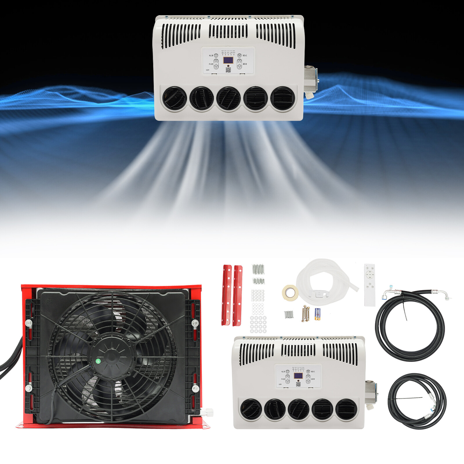 12V 11000 BTU Mini Split RV Truck Air Conditioner AC Unit Fit Semi Truck Caravan