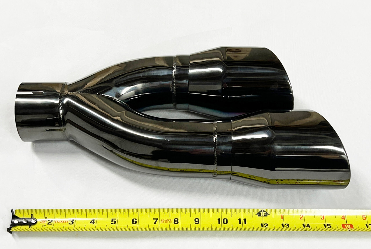 Exhaust Tip 2.50″ Inlet 4.00″ Outlet 16.00″ long WDWD304016-250-BC-SS Dual Slant