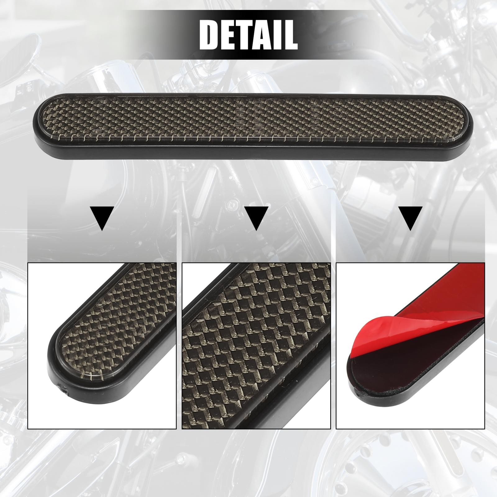 Front Lower Fork Reflector Sticker Rear Saddlebag Cover Smoke Black 1 Pair