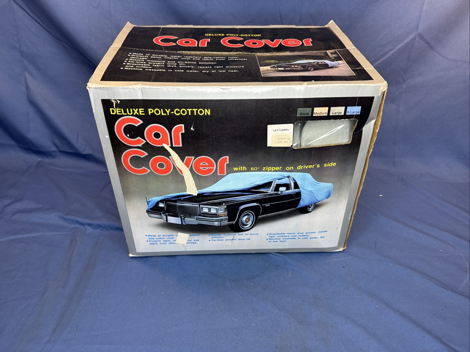 Vintage Deluxe Poly-Cotton CLASSIC Car Cover Universal XL New Old Stock