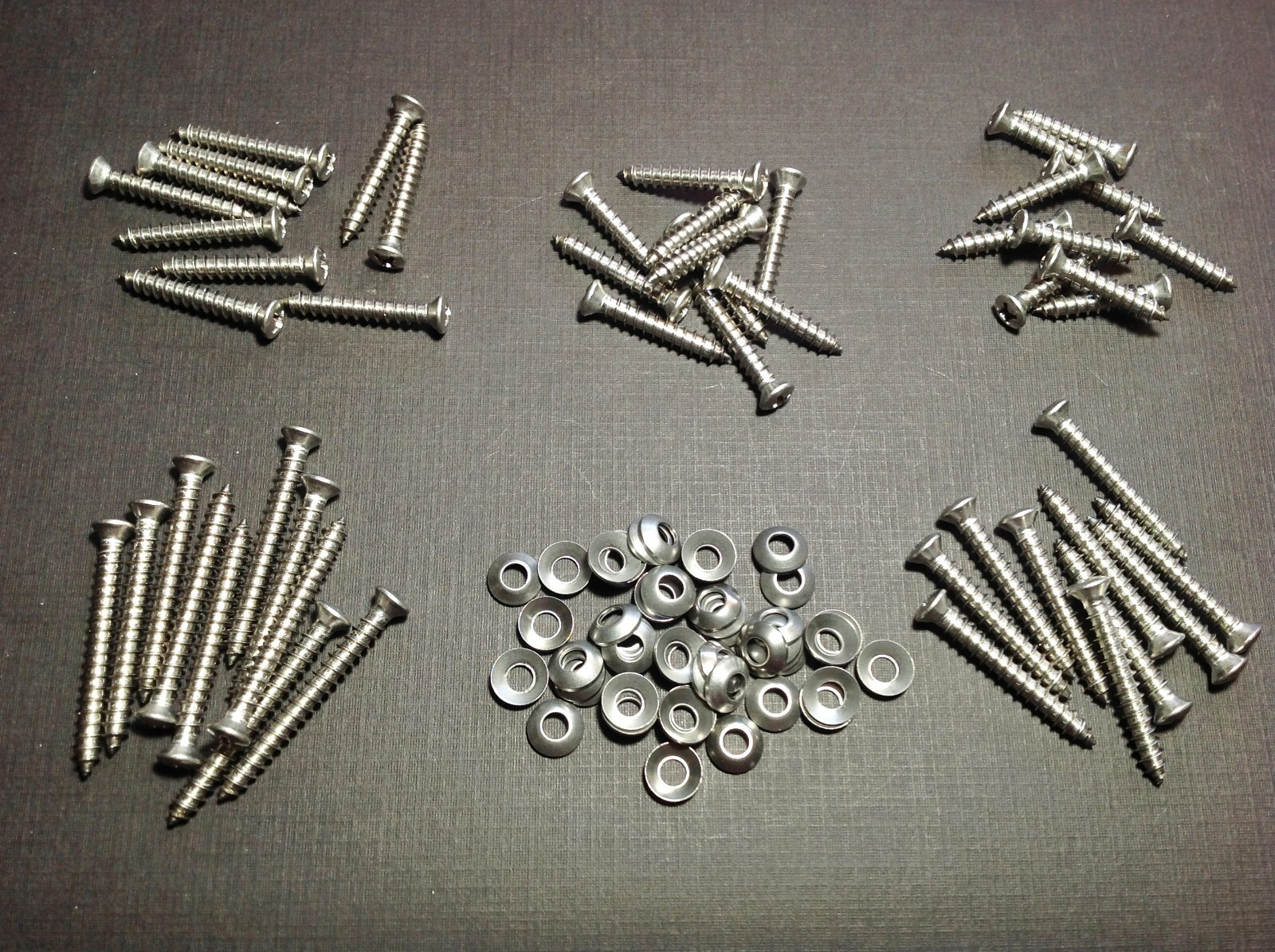50 #8 w/#6 phillips oval head trim screws countersunk washers stainless Cadillac