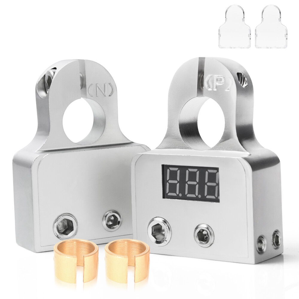 1-Set Auto Car Audio Battery Terminals Connectors, 0/4/8 AWG Power Post Clamps