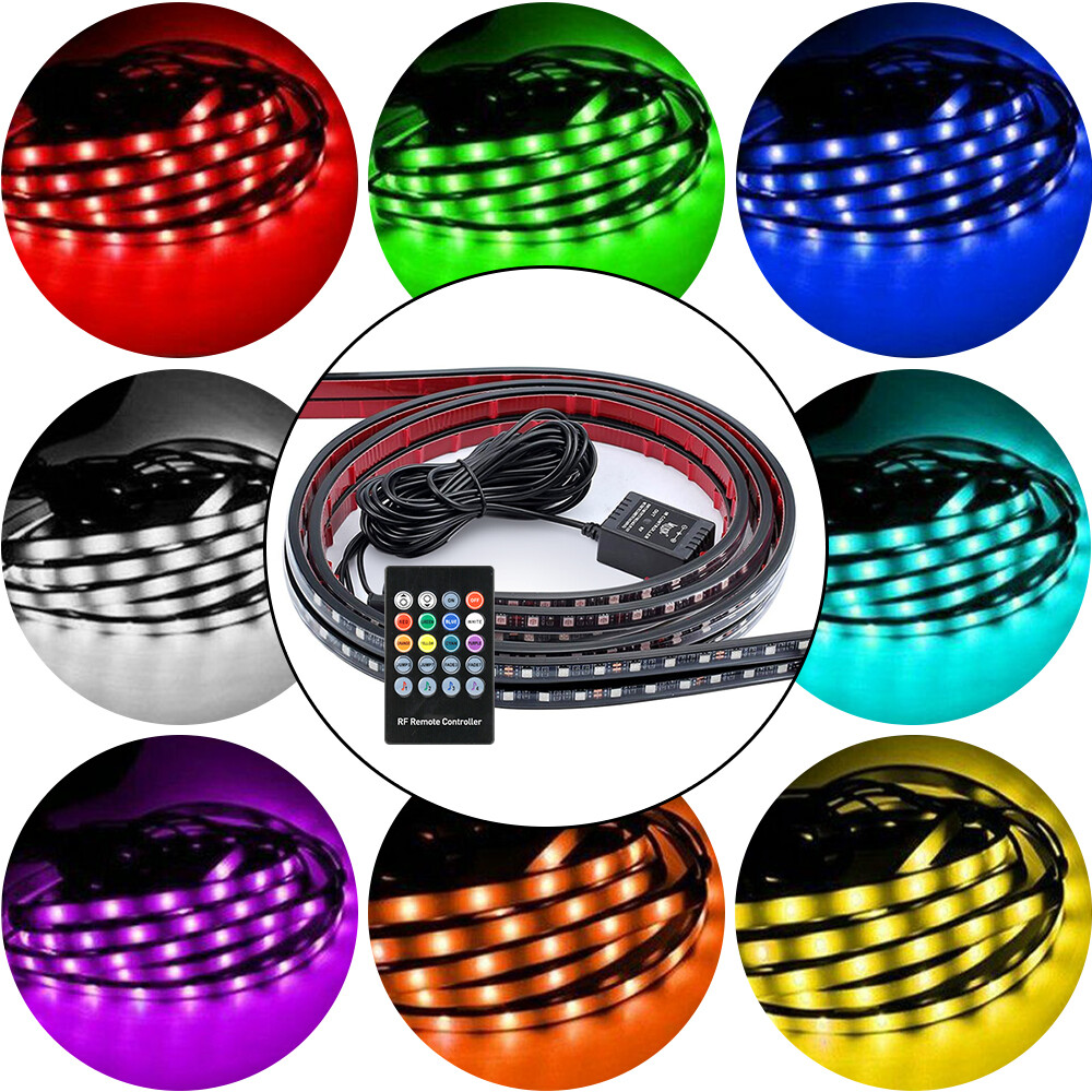 8 LED Strip Color Car Under Tube Truck Underglow Underbody System Light Neon Kit
