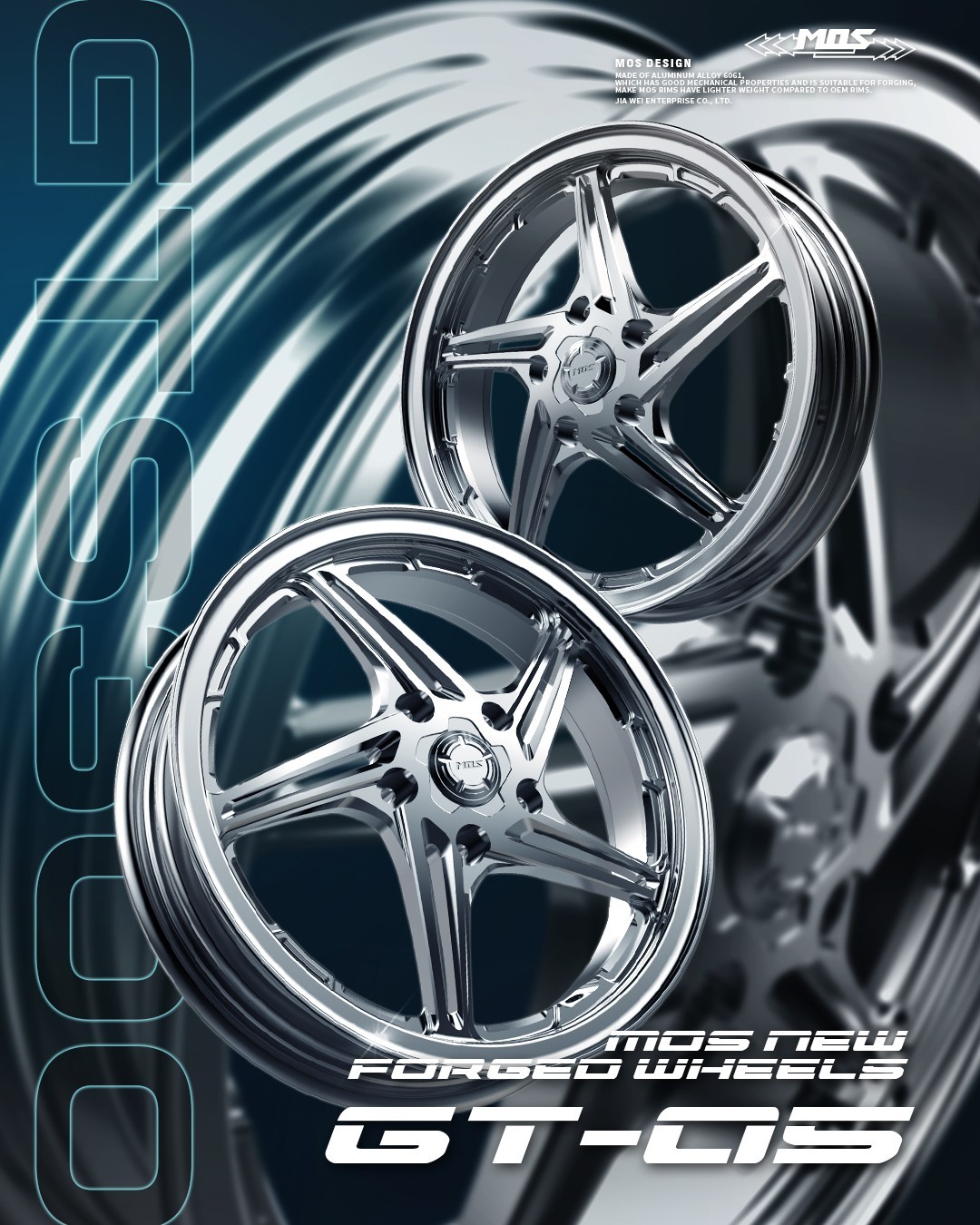 MOS GT05 Forged Aluminum Alloy Rims Wheels for Vespa GT / GTS / GTV Series