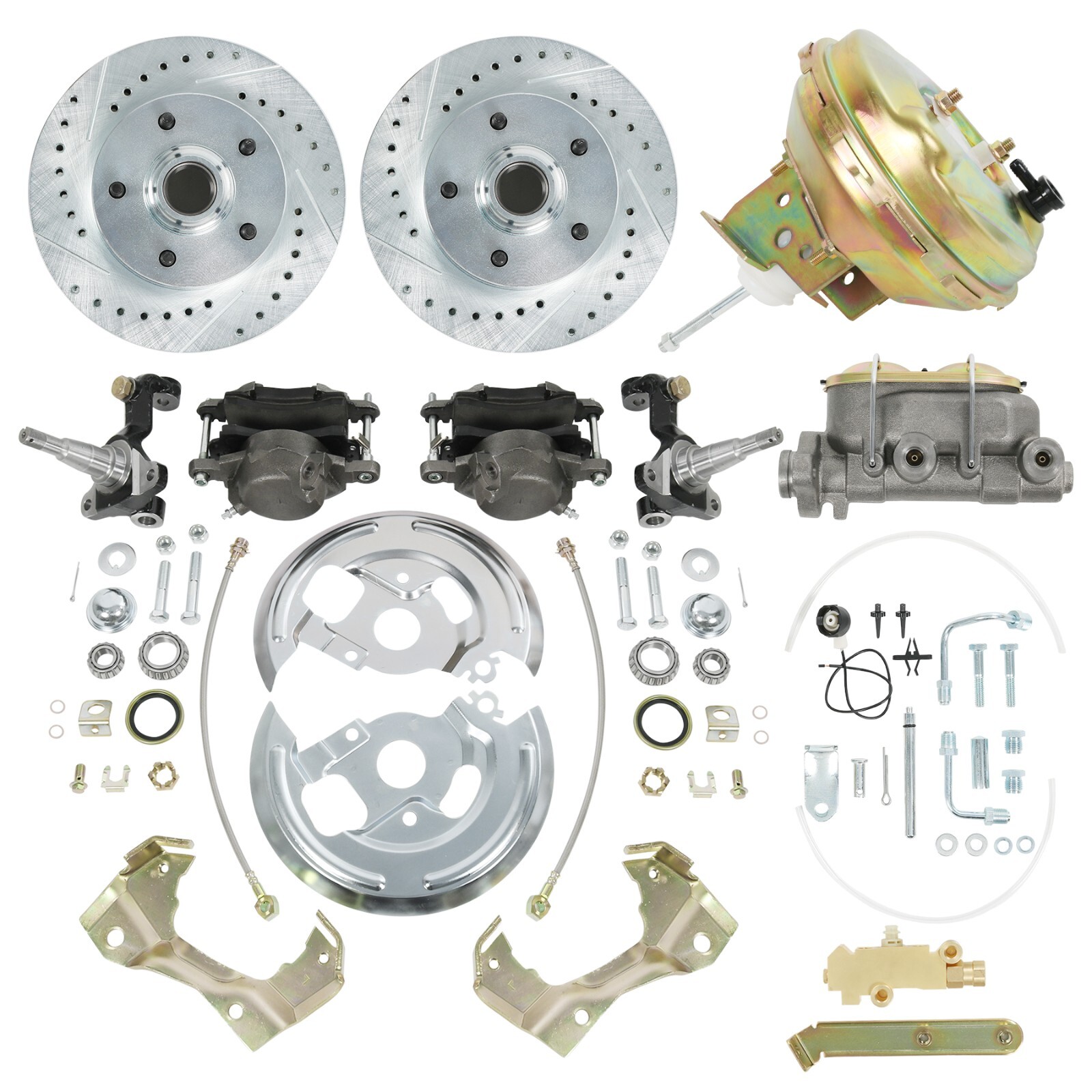 Disc Brake Conversion Kit 9″ Booster Drilled Rotors For 1964-1972 GM A,F, X Body