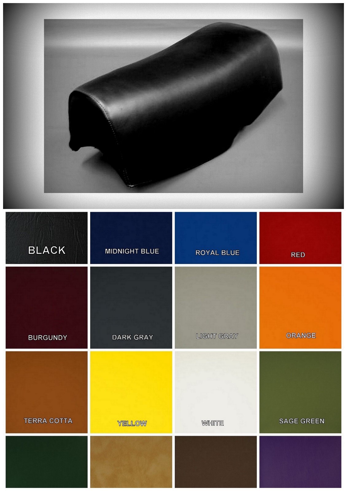 Yamaha IT400 SEAT COVER 1979 in Black or 25 COLORS Marine Grade Vinyl Skin
