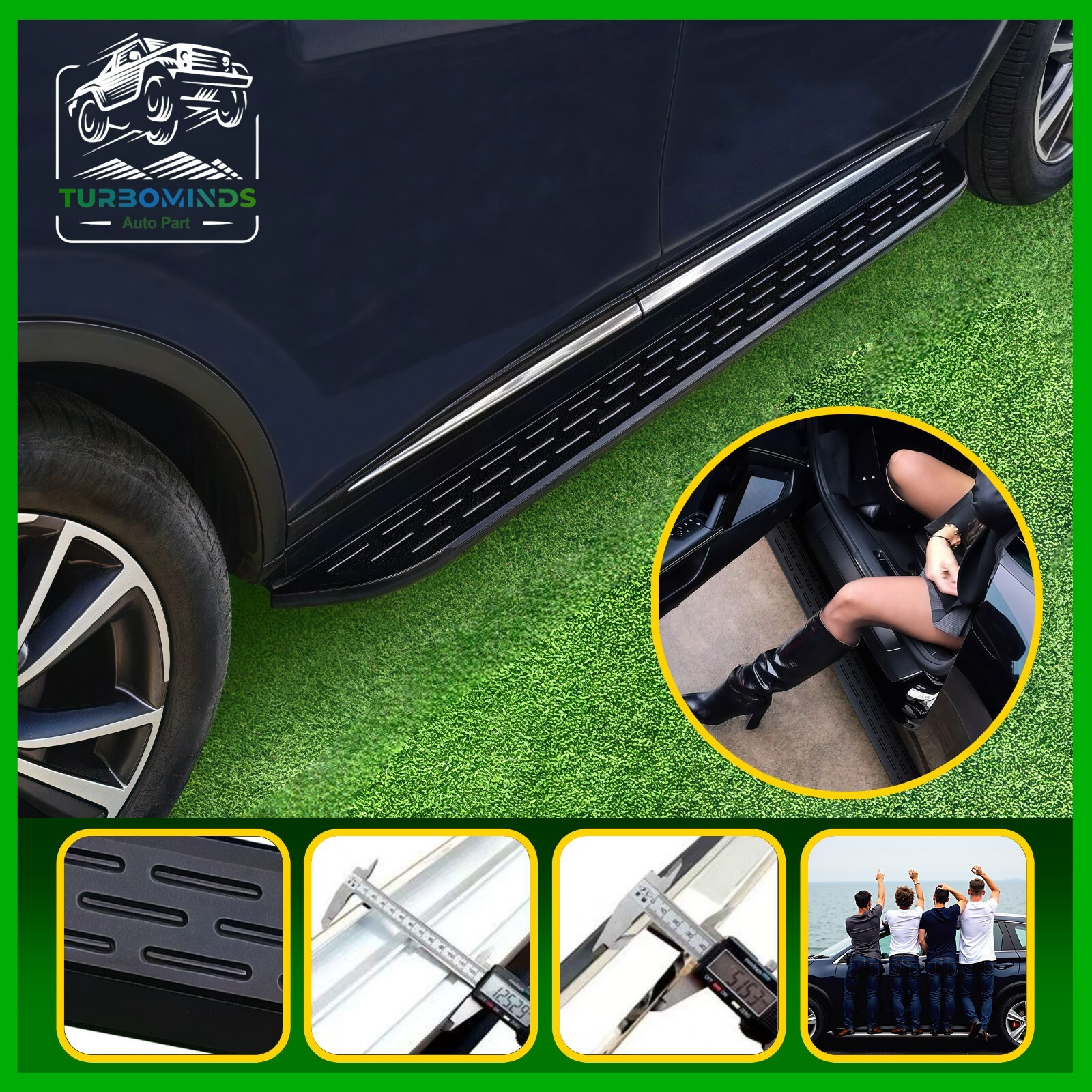 2Pcs Fits for Acura MDX 2025-2022 Fixed Running Board Side Steps Pedal Nerf Bar