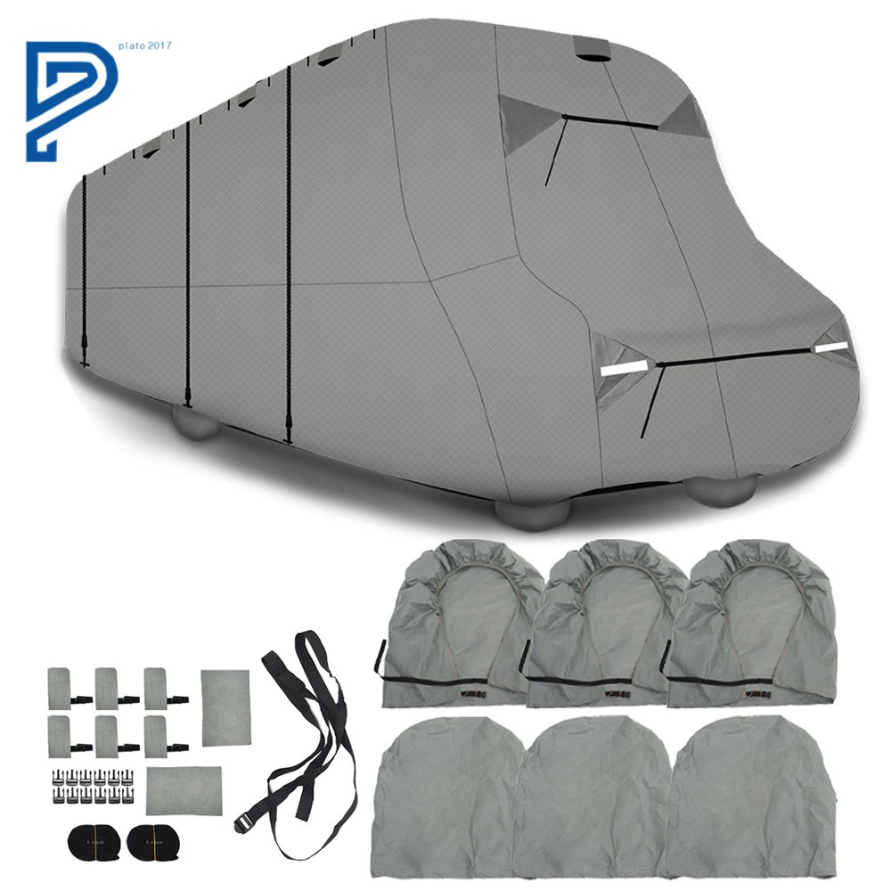 For 26′-29′ Waterproof Class C RV Cover 6-Ply Motorhome Camper Storage GRAY