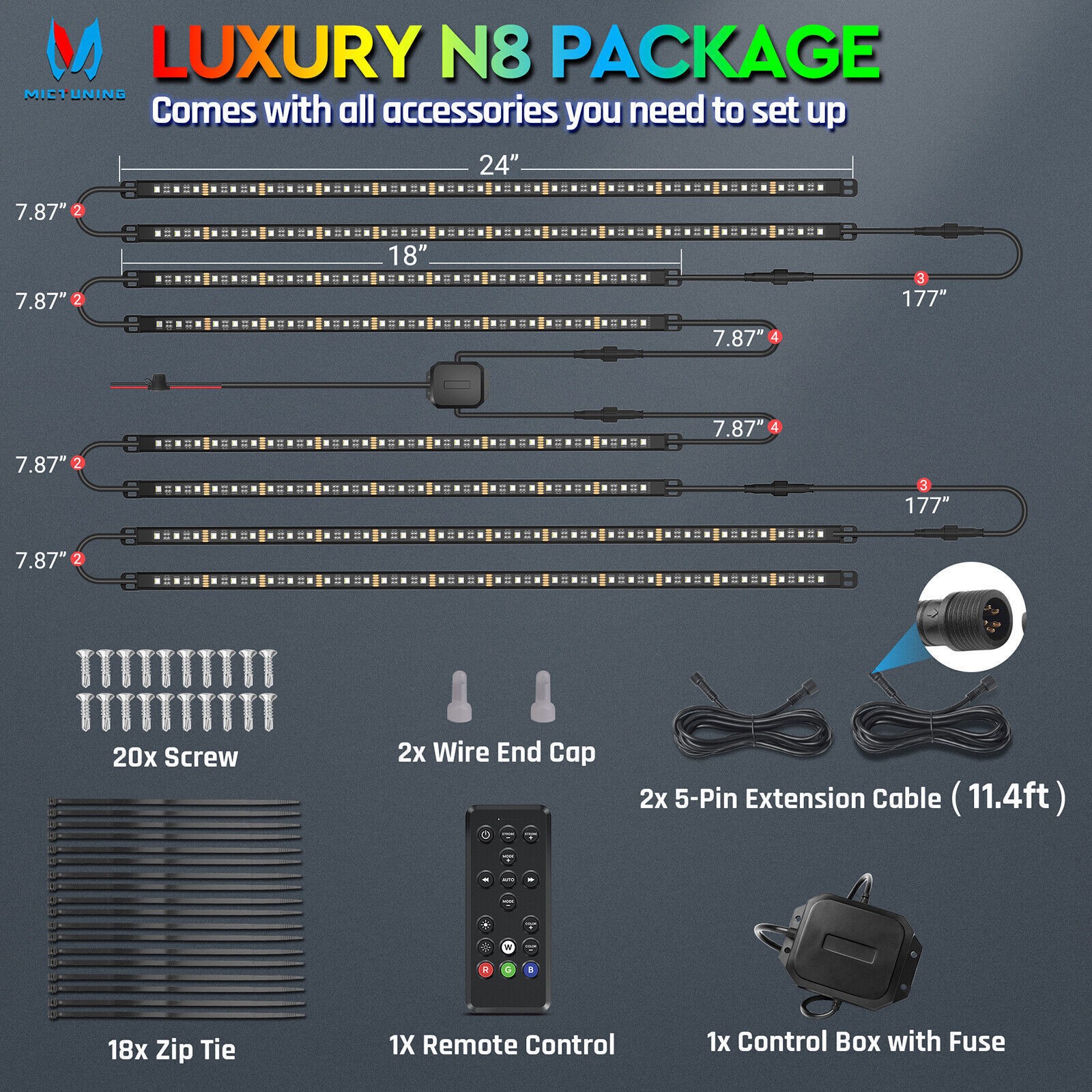 7-Way 3ft Extension Cable Plug Wiring Connector Cord for Trailer RV Truck Van