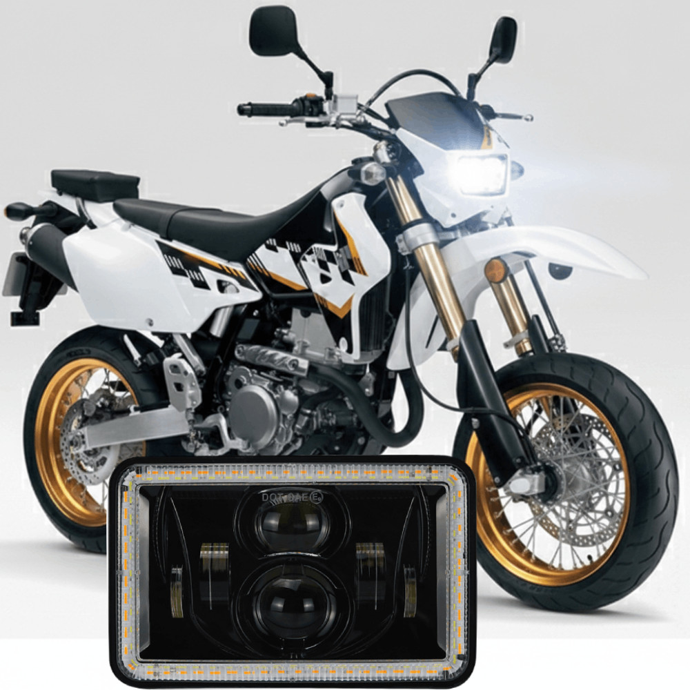 4×6″ Motorcycle Square LED Headlight Hi-Lo Beam H4 for Suzuki DRZ400SM DRZ400S