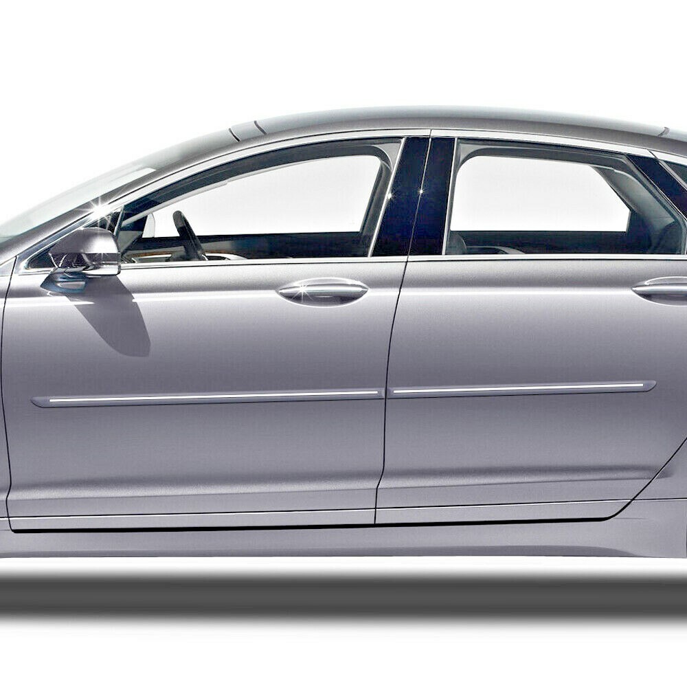 For: Lincoln MKZ 2013-2020 Painted Side Moldings w/ Chrome Inserts #CF-MKZ13