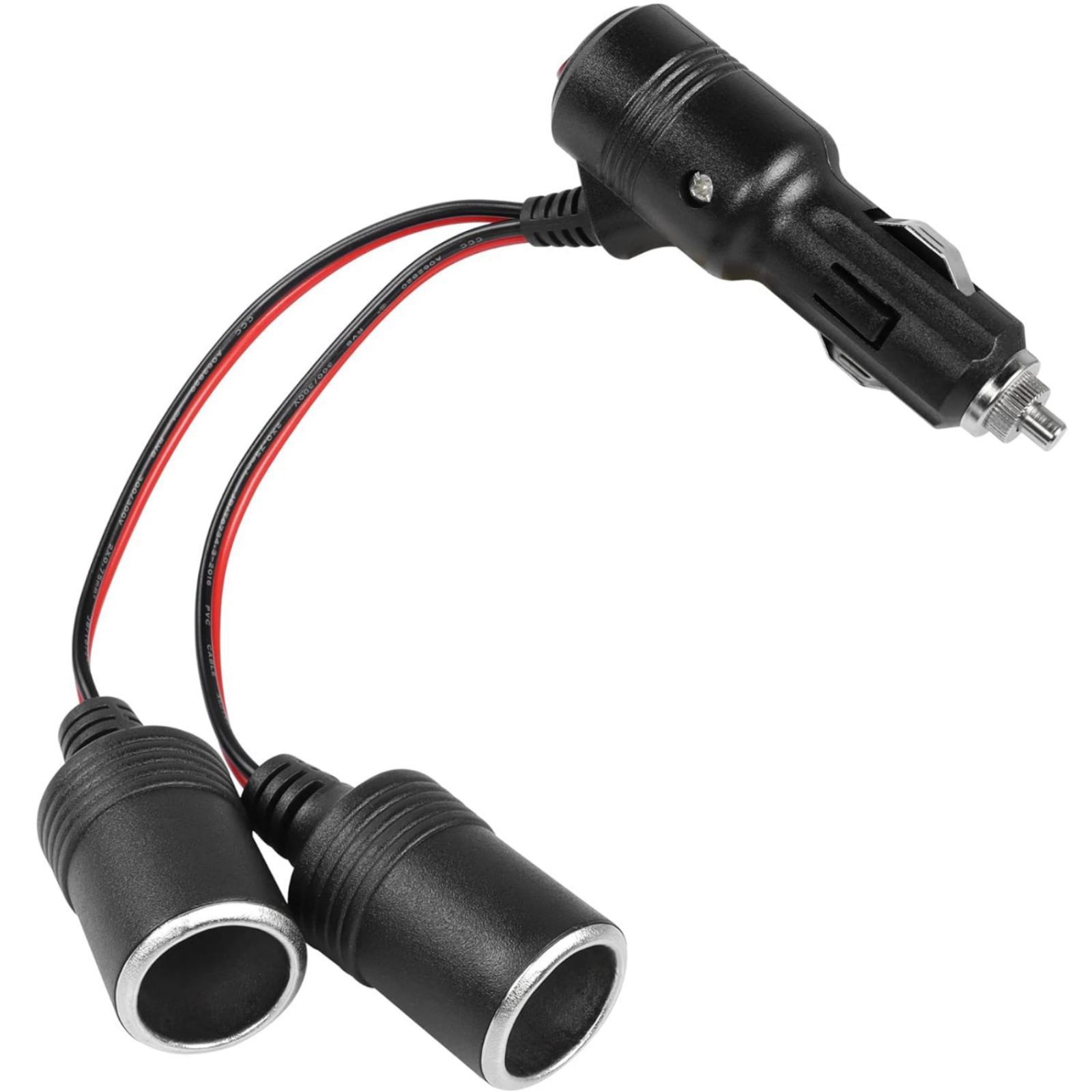 1PCS New 9.8in/25cm Wire Universal Car Cigarette Lighter Splitter Adapter