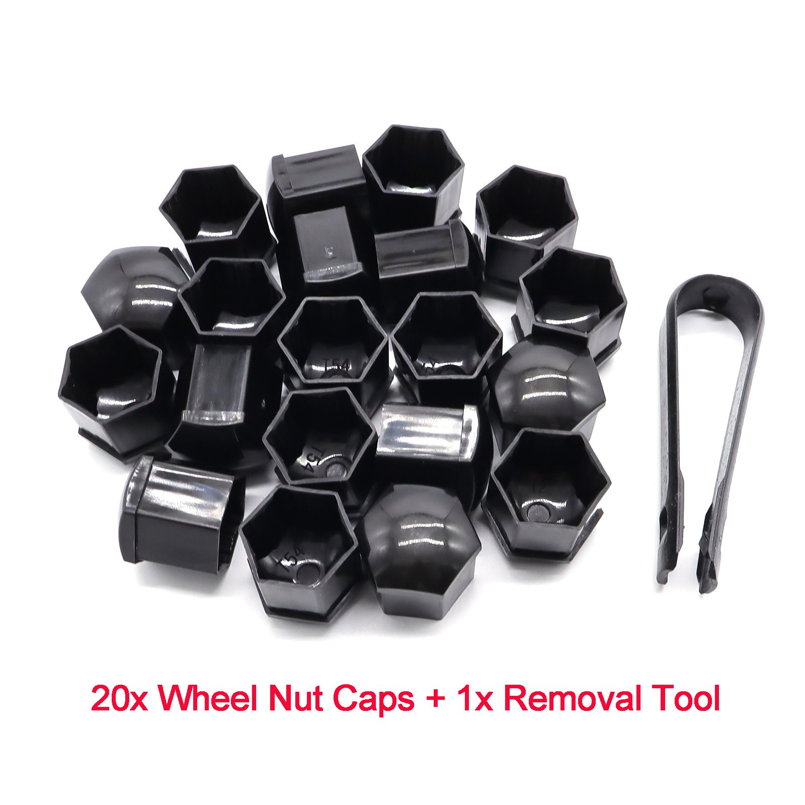 Universal Car Wheel Nut Lug Covers Cap Screw 19mm/0.75″ with Clip Pack of 20