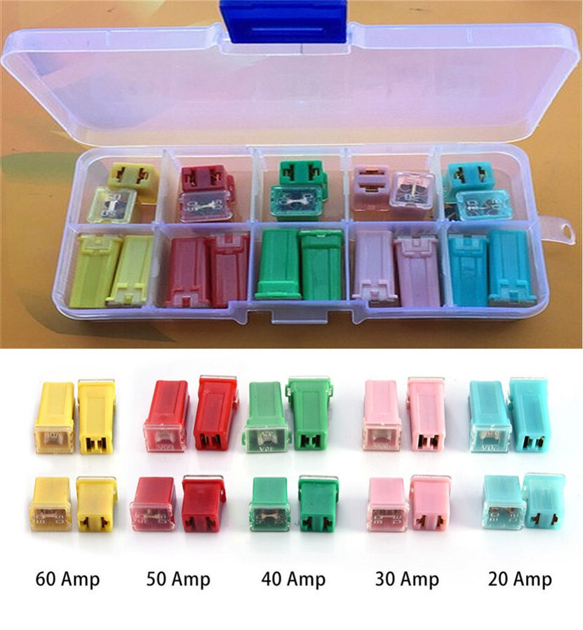 Mini Car Fuse Assortment Assorted 20A 30A 40A 50A 60A AMP Set Automotive 20Pcs